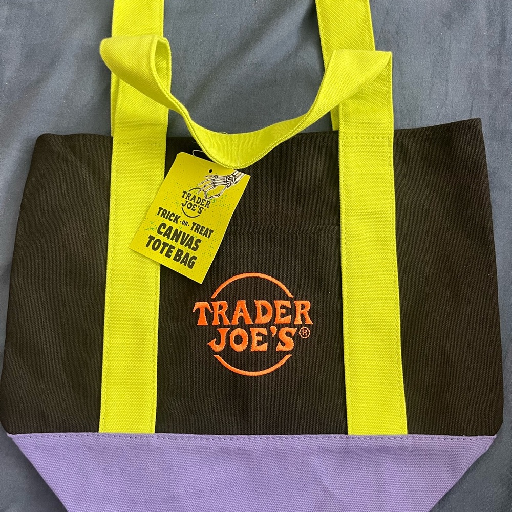 Black/ Green/ Purple Trader Joes Mini Tote Bag